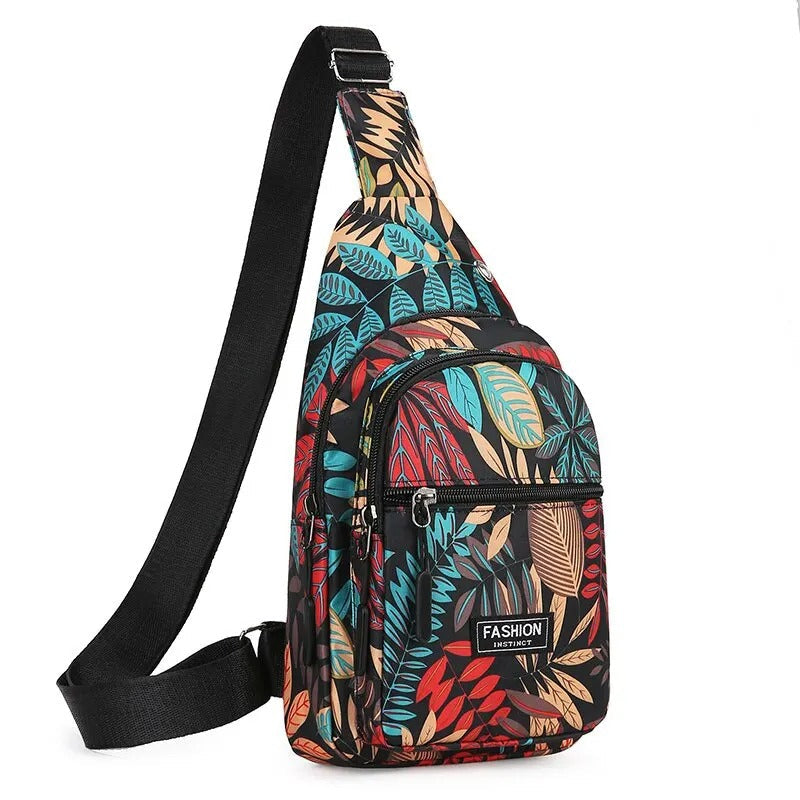 Sac bandoulière imprimé feuilles