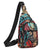 Sac bandoulière imprimé feuilles