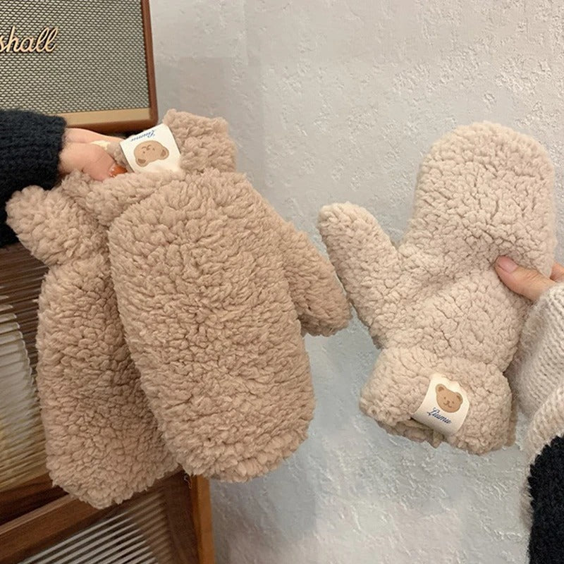 Gants chauds en peluche Kawaii