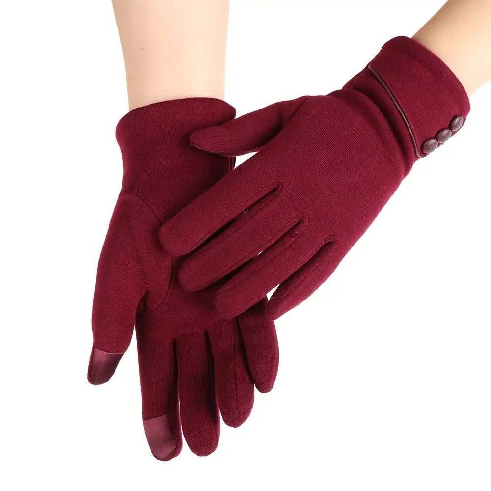 Moufles thermiques doublées de polaire pour femmes