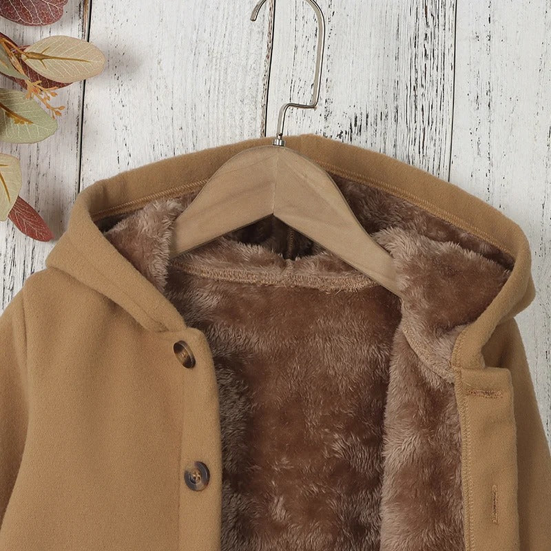 Manteau en polaire épaissi à capuche pour enfants
