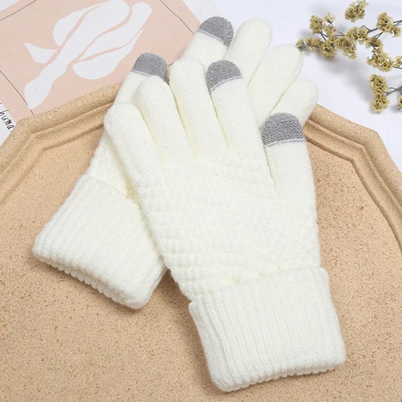 Gants d'hiver tricotés en cachemire pour femmes
