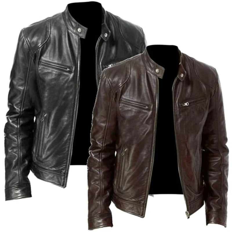 Veste de moto en cuir pour hommes