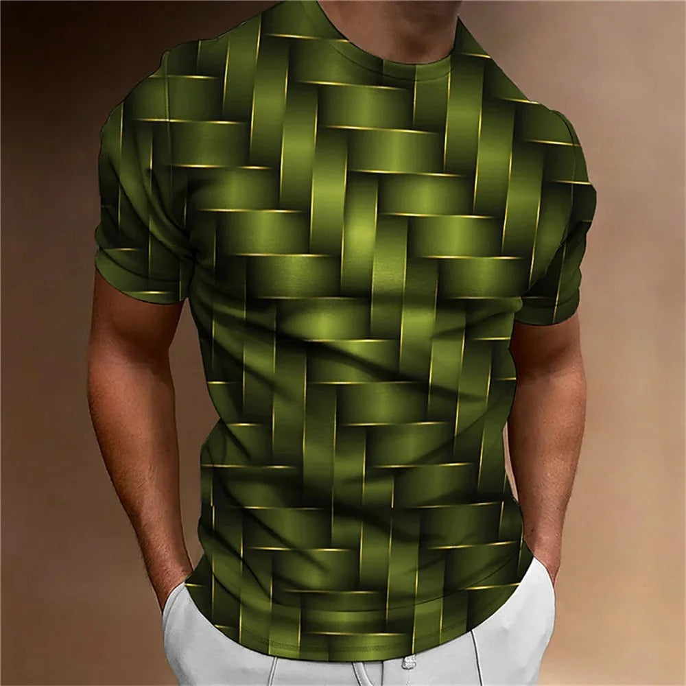 T-shirt homme imprimé 3D géométrique