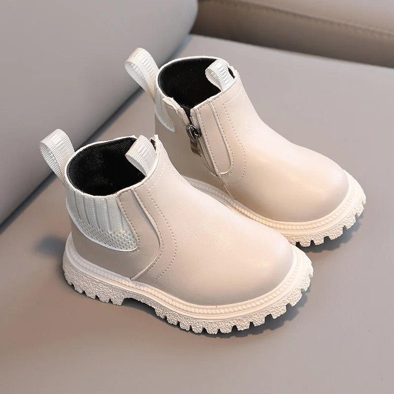 Bottes en cuir à fermeture éclair latérale pour enfants