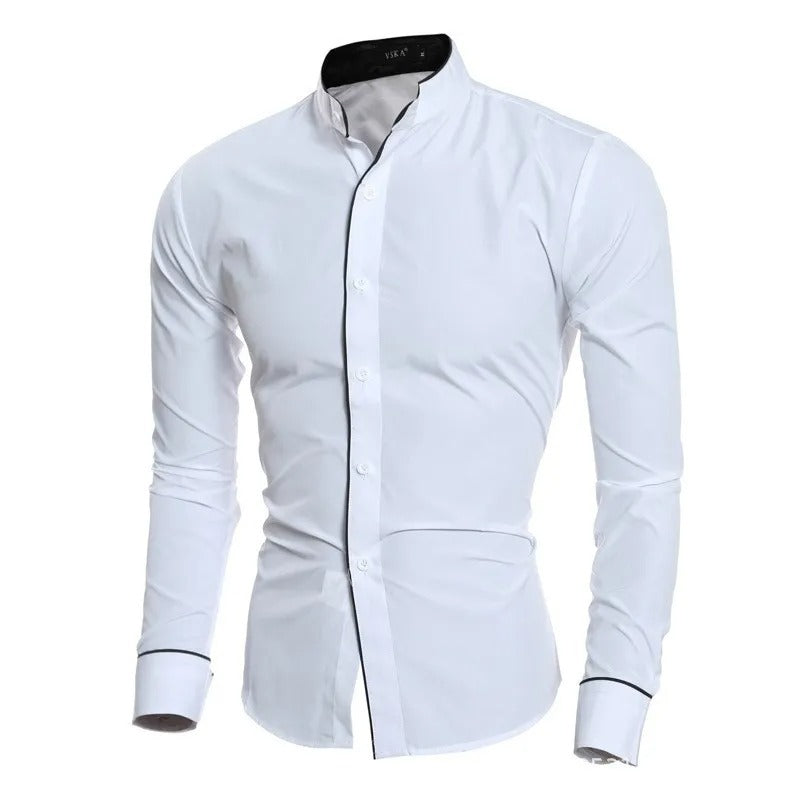 Chemisier slim à manches longues pour hommes
