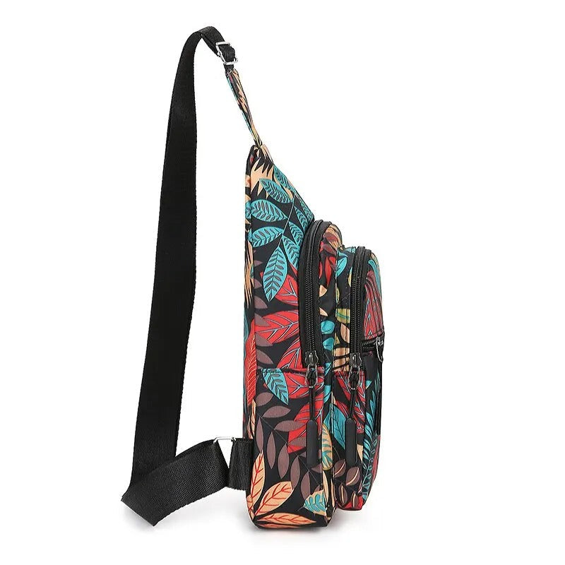 Sac bandoulière imprimé feuilles
