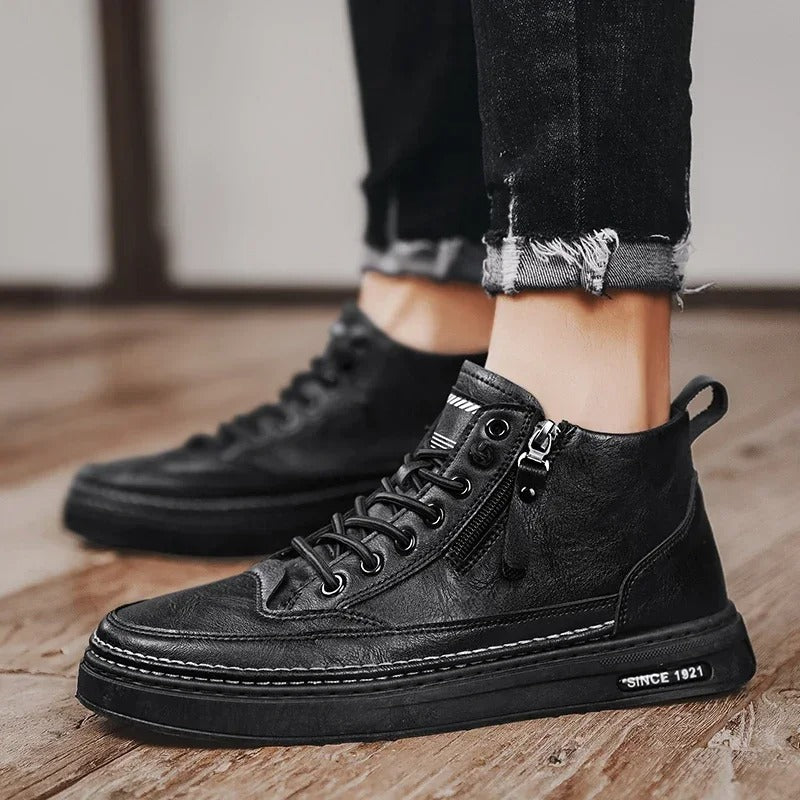 Bottes hautes en cuir pour hommes