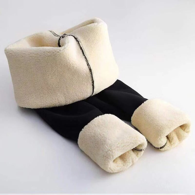 Leggings d'hiver pour femmes en laine polaire doublée de velours