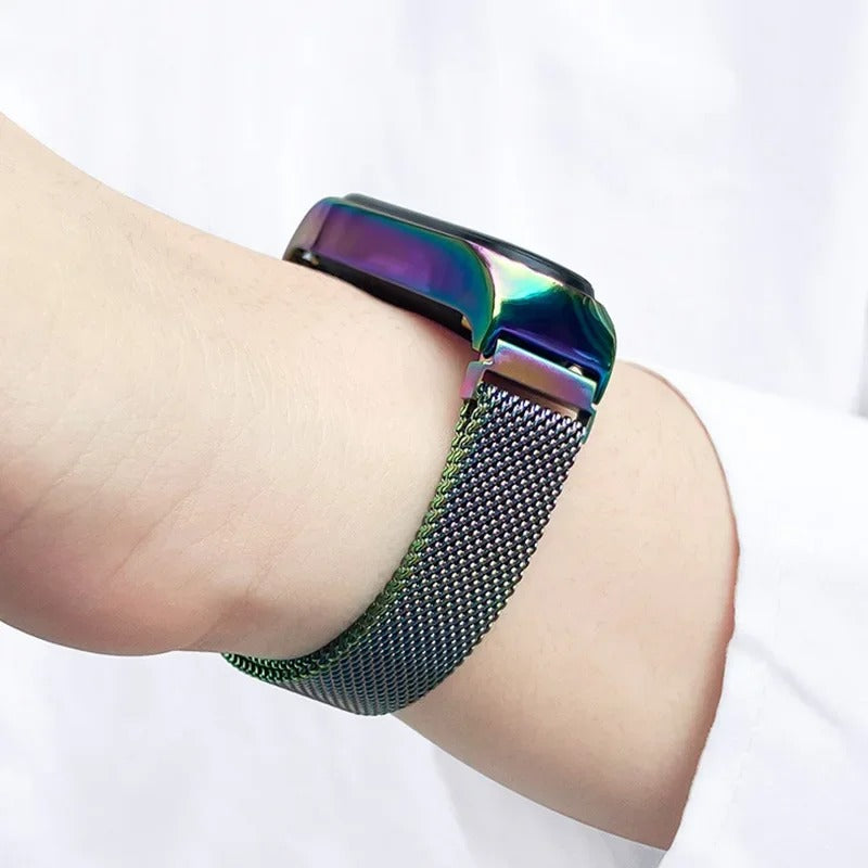 Montre LED à bracelet magnétique pour femme