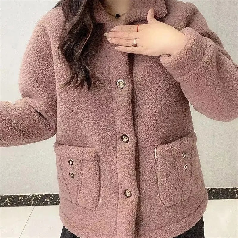 Manteau d'hiver en polaire épaisse pour femmes