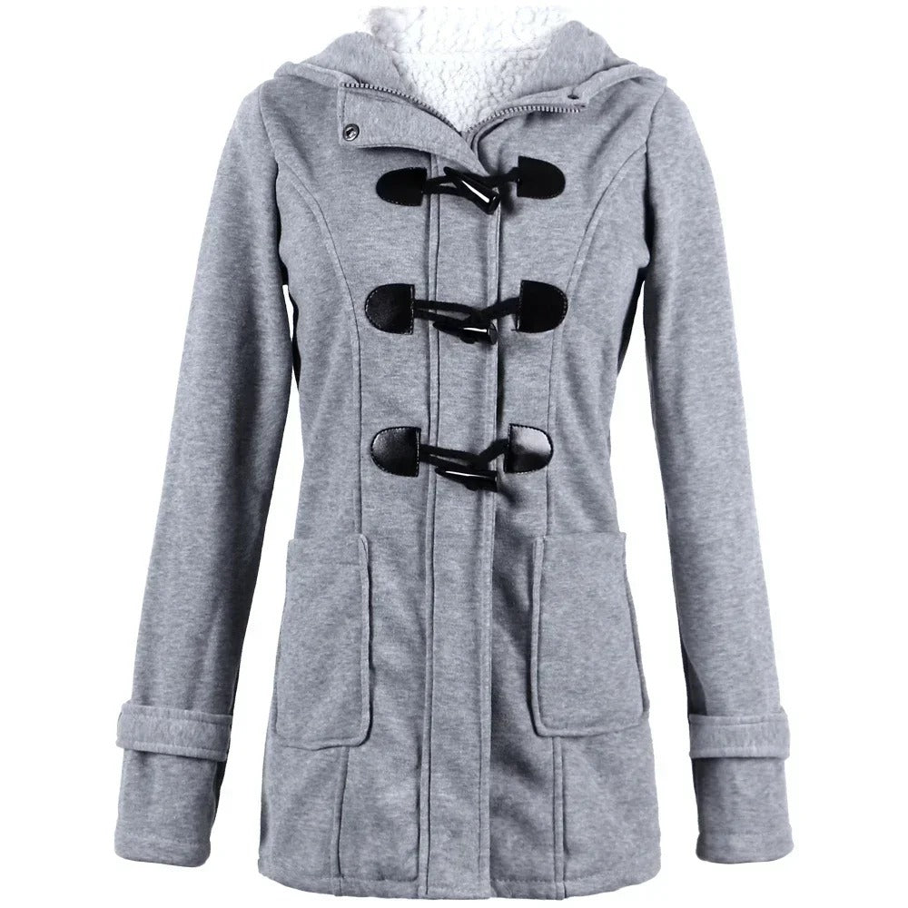 Sweat à capuche décontracté à boutons pour femmes