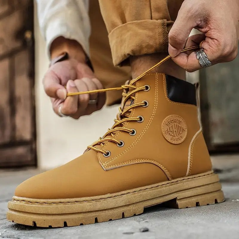 Bottes en cuir rétro pour hommes