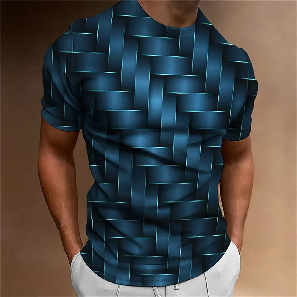 T-shirt homme imprimé 3D géométrique