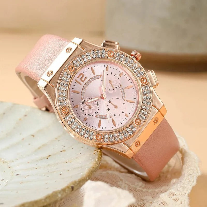 Montre de luxe en strass (2 pièces)