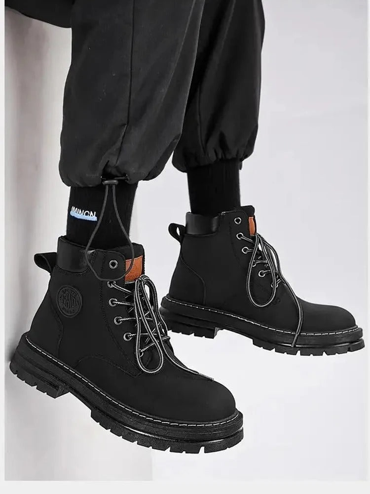Bottes en cuir rétro pour hommes