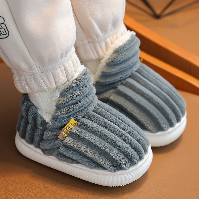 Chaussons en peluche antidérapants à semelle souple pour enfants