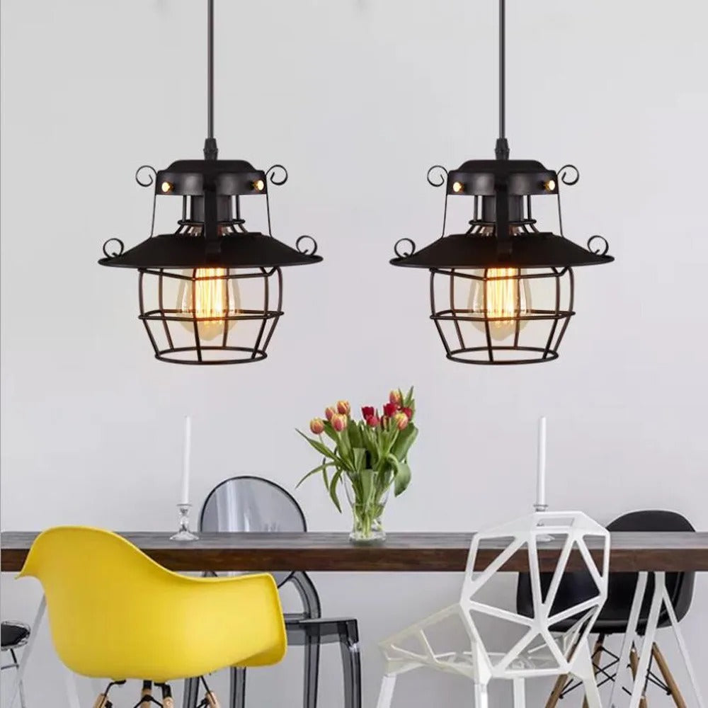 Lampe suspendue rétro industrielle