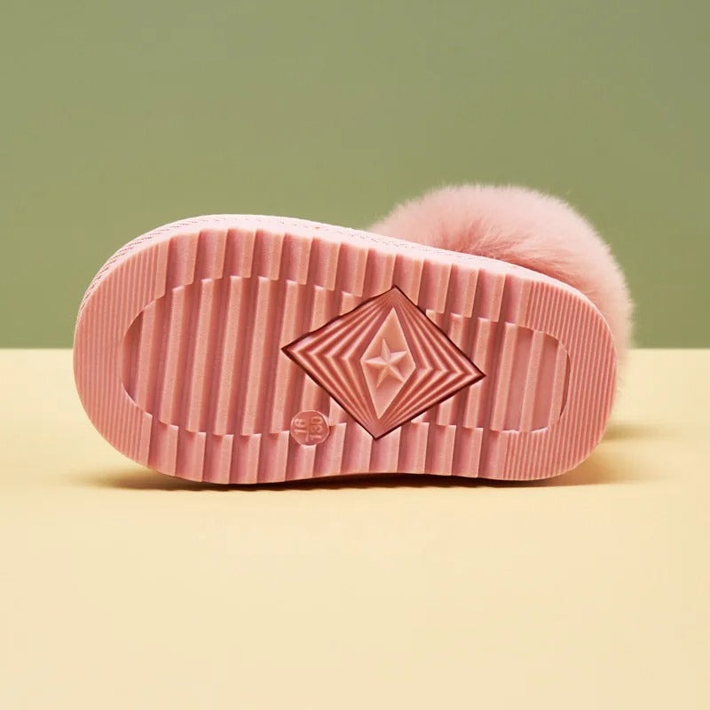 Bottes de neige chaudes en peluche à fond souple pour enfants