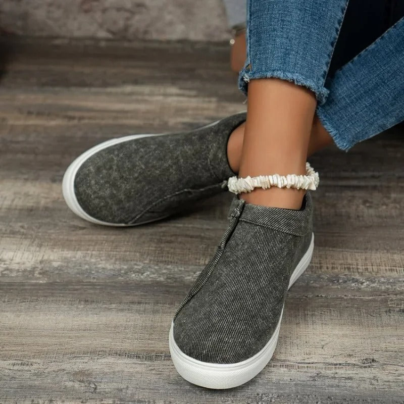 Chaussures plates en toile pour femmes