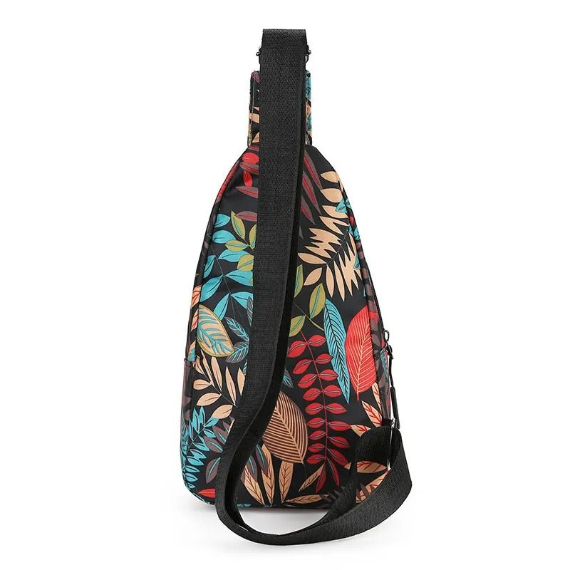 Sac bandoulière imprimé feuilles