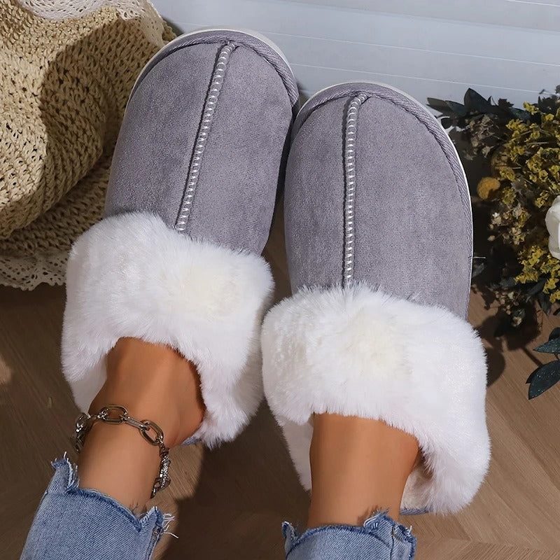 Chaussons d'intérieur en peluche pour femmes