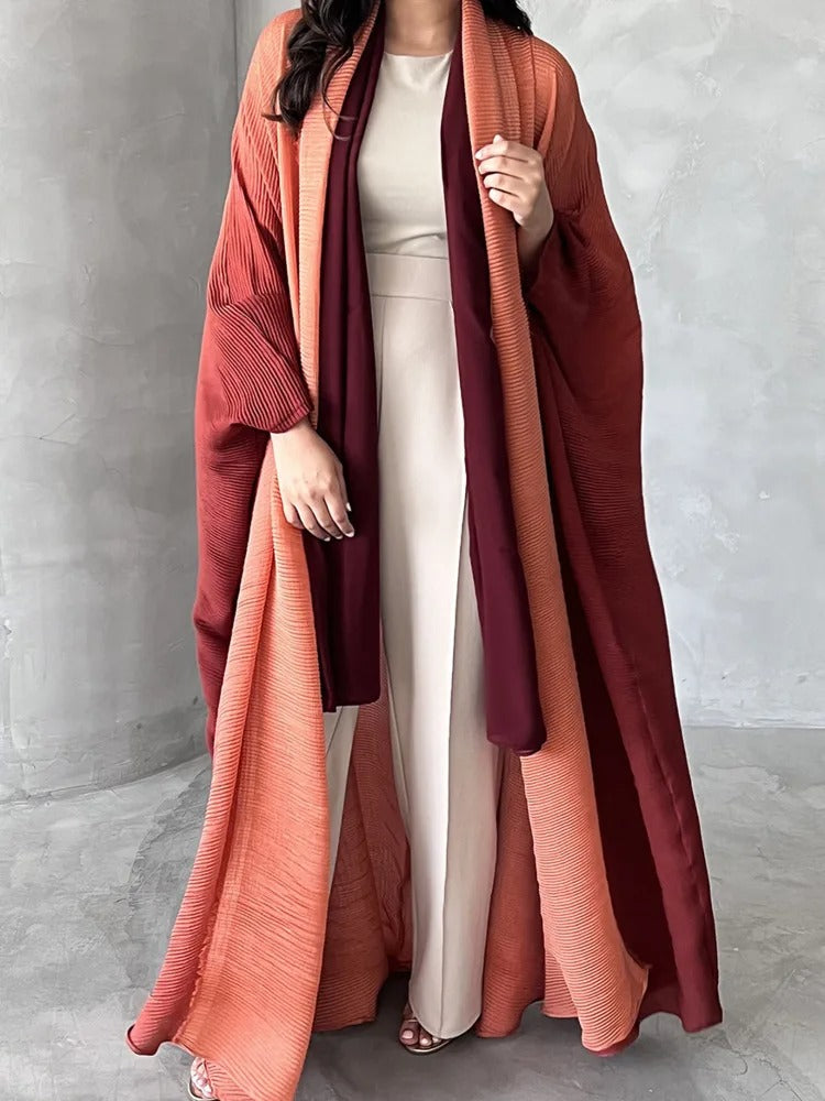 Trench-coat plissé dégradé pour femmes