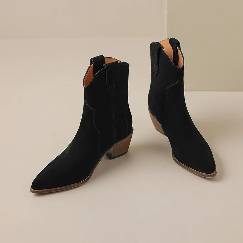 Bottines à talon compensé et à bout pointu