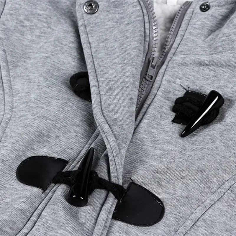 Sweat à capuche décontracté à boutons pour femmes