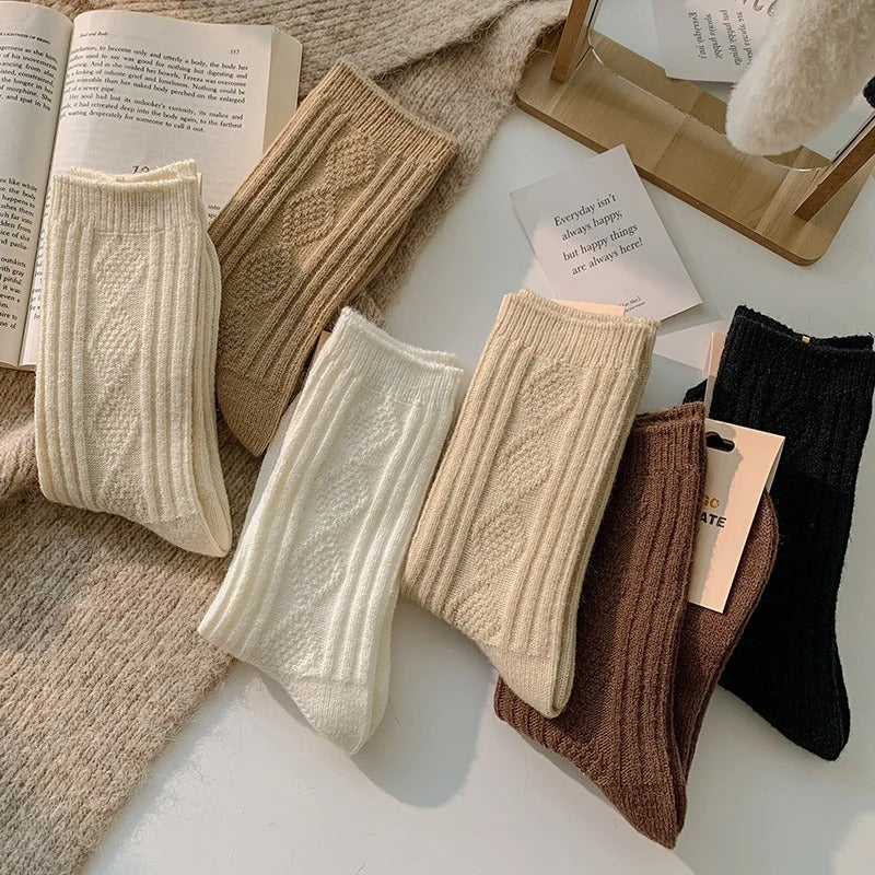 3 paires/ensemble Chaussettes en laine de cachemire pour femmes