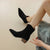Bottines à talon compensé et à bout pointu