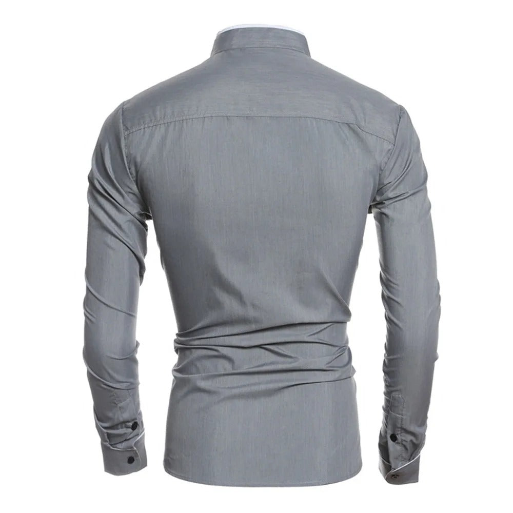 Chemisier slim à manches longues pour hommes