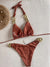 Ensemble de bikini dos nu à chaînes dorées