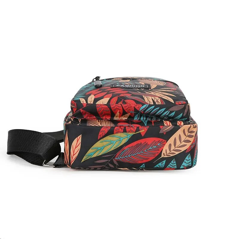 Sac bandoulière imprimé feuilles