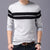 Pull-over patchwork à col rond pour hommes