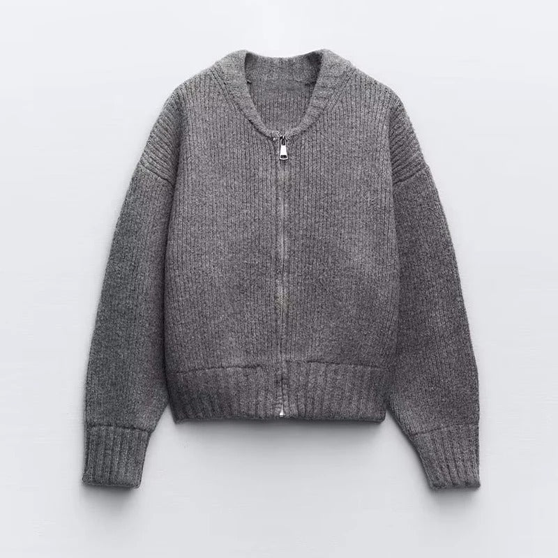 Pull à manches longues zippé pour femmes