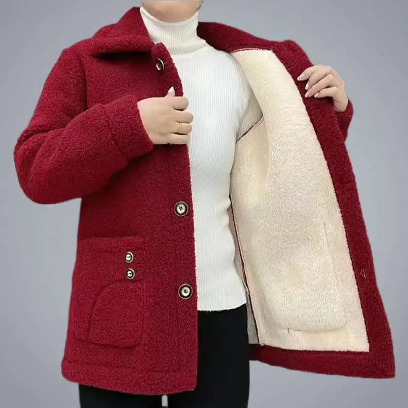 Manteau d'hiver en polaire épaisse pour femmes