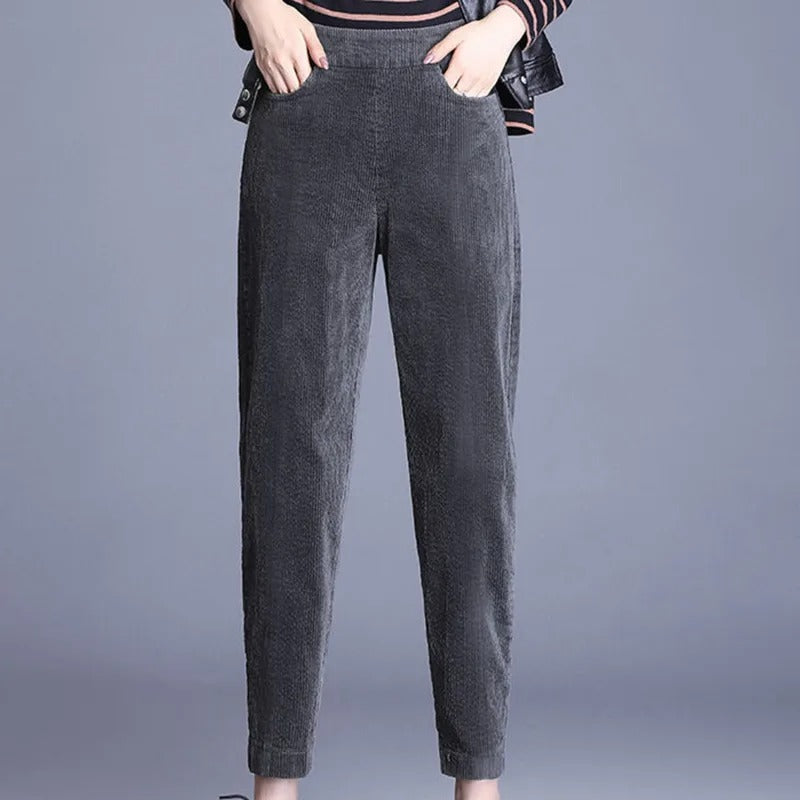 Pantalon chaud en velours côtelé pour femmes