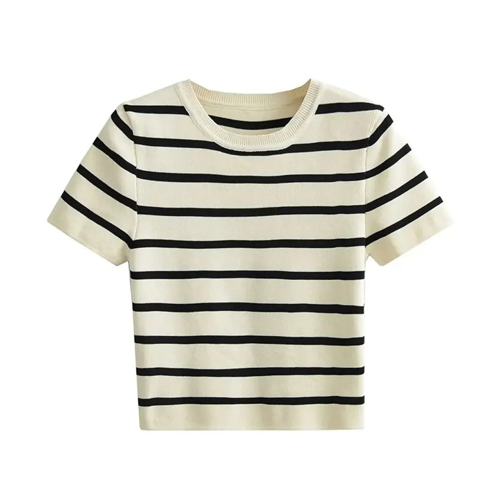 Pull court en tricot pour femme