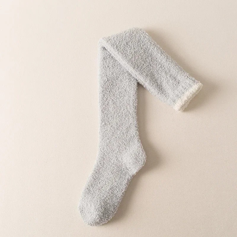 Chaussettes hautes en polaire corail