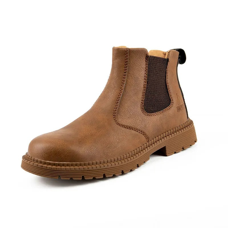 Chaussures de travail en cuir de sécurité imperméables pour hommes