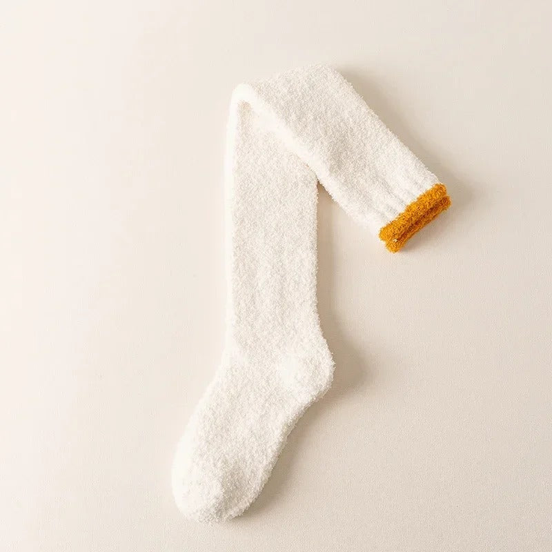 Chaussettes hautes en polaire corail