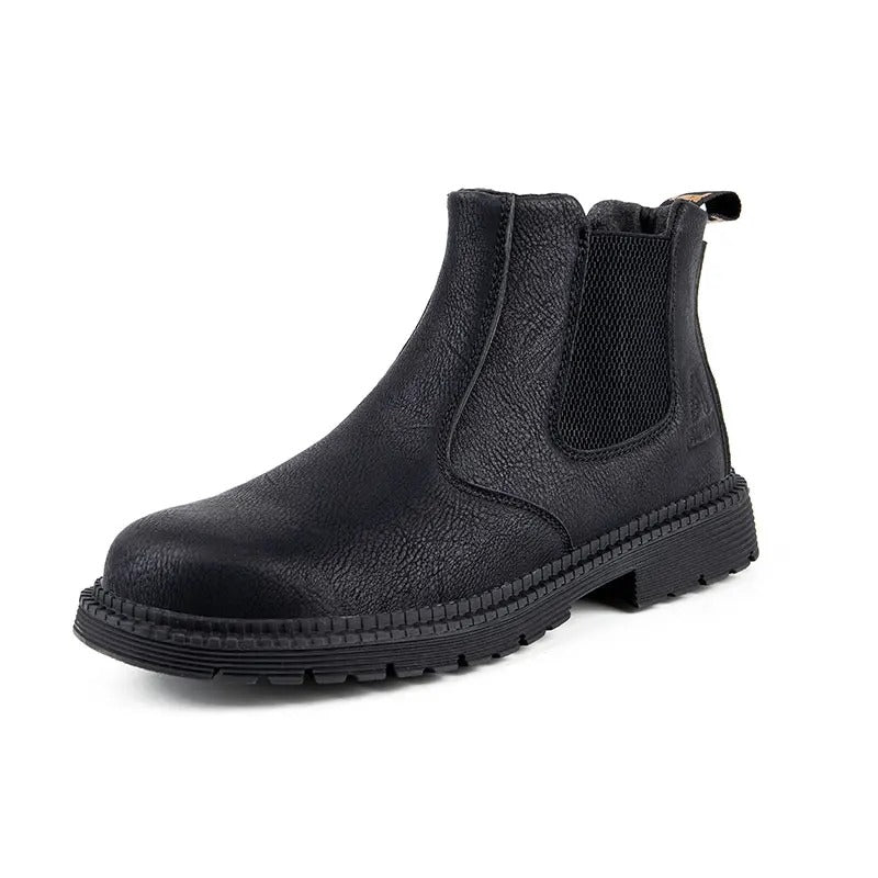 Chaussures de travail en cuir de sécurité imperméables pour hommes