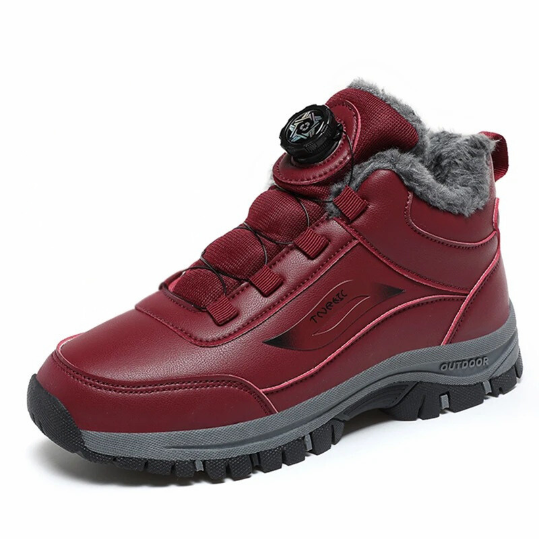 Bottines imperméables à fond plat en peluche