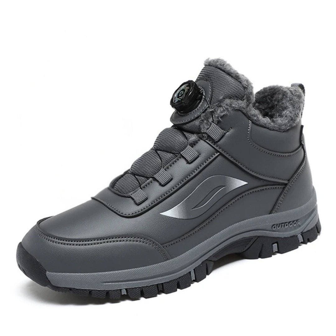 Bottines imperméables à fond plat en peluche