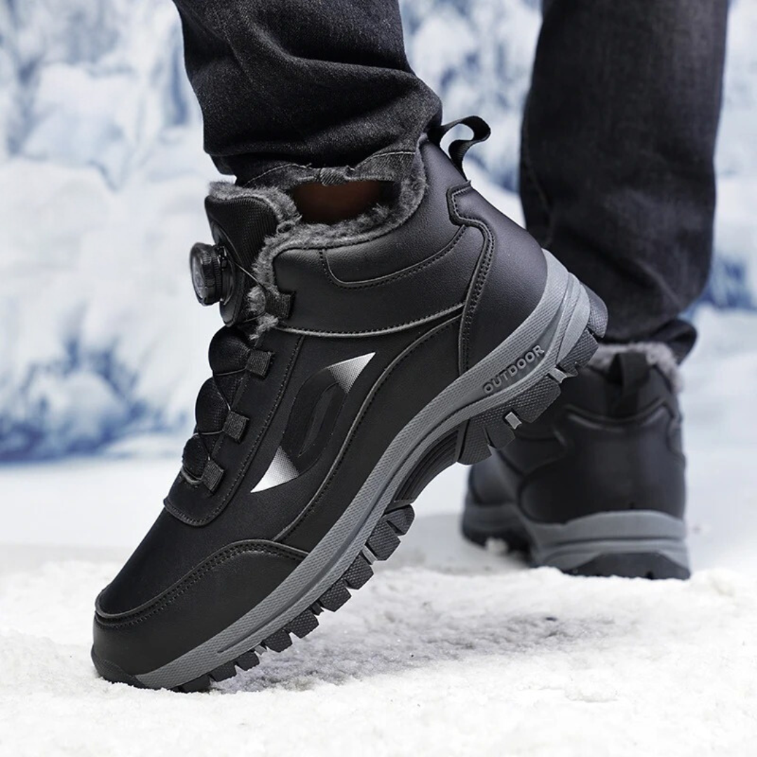 Bottines imperméables à fond plat en peluche