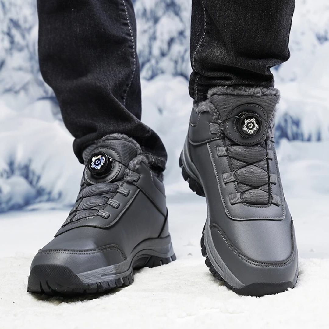 Bottines imperméables à fond plat en peluche
