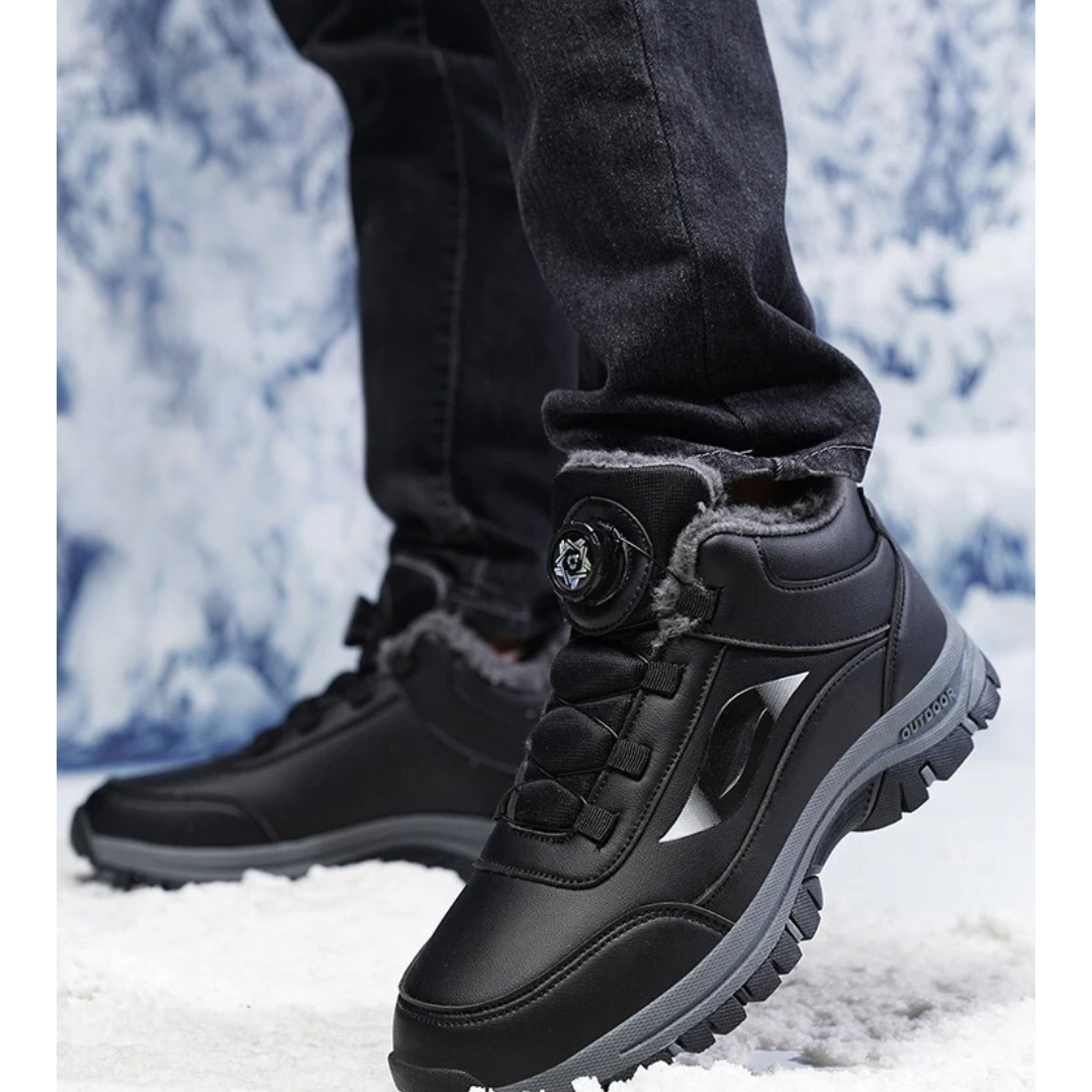 Bottines imperméables à fond plat en peluche