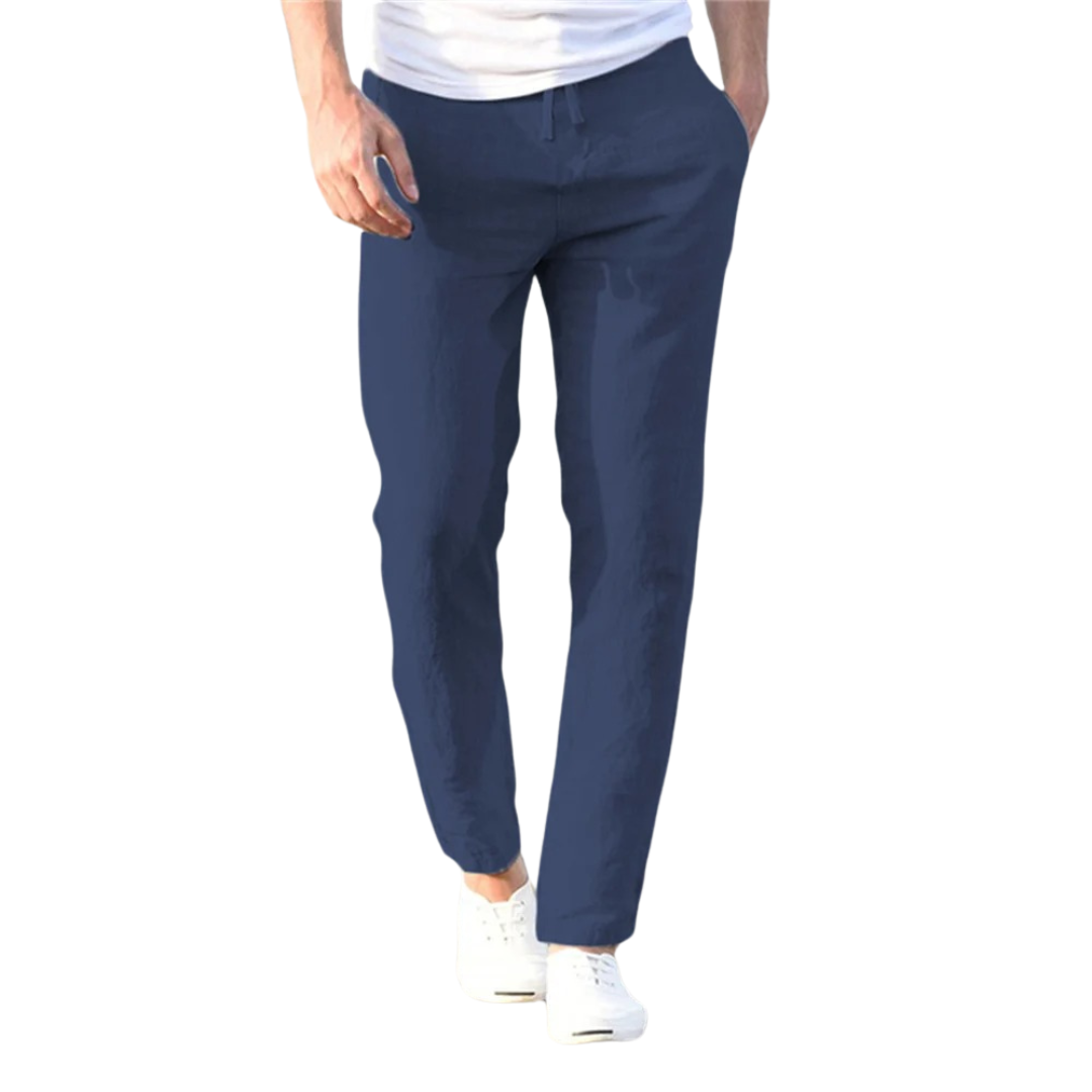 Pantalon homme en coton et lin