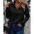 Variant image for Pull Femme Col V Élégant Mélange Coton Soie-21